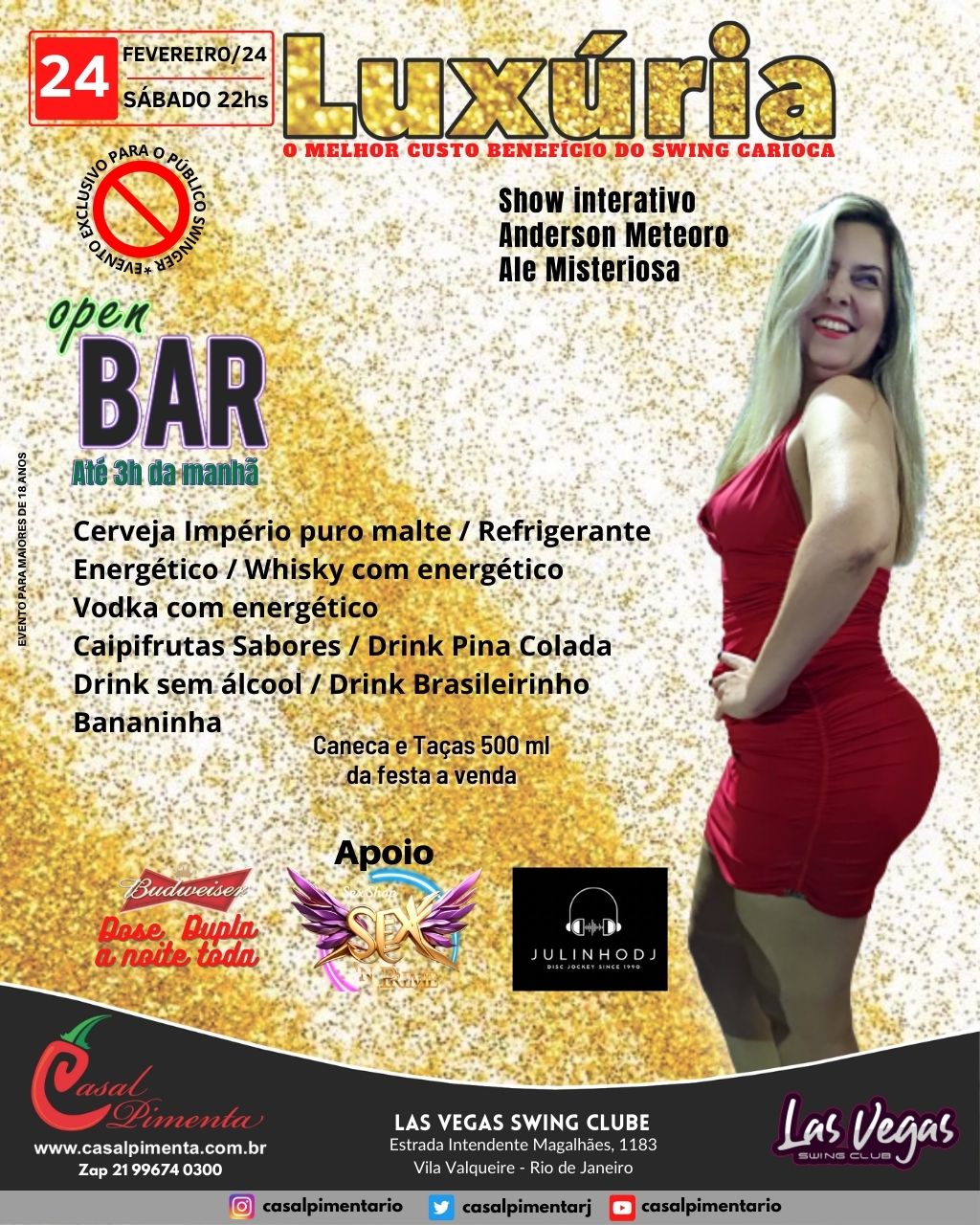 24/02 Festa Luxúria Open Bar