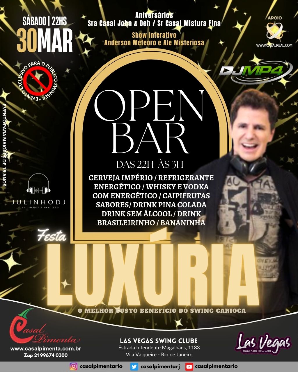 30/03 Festa Luxúria Open Bar