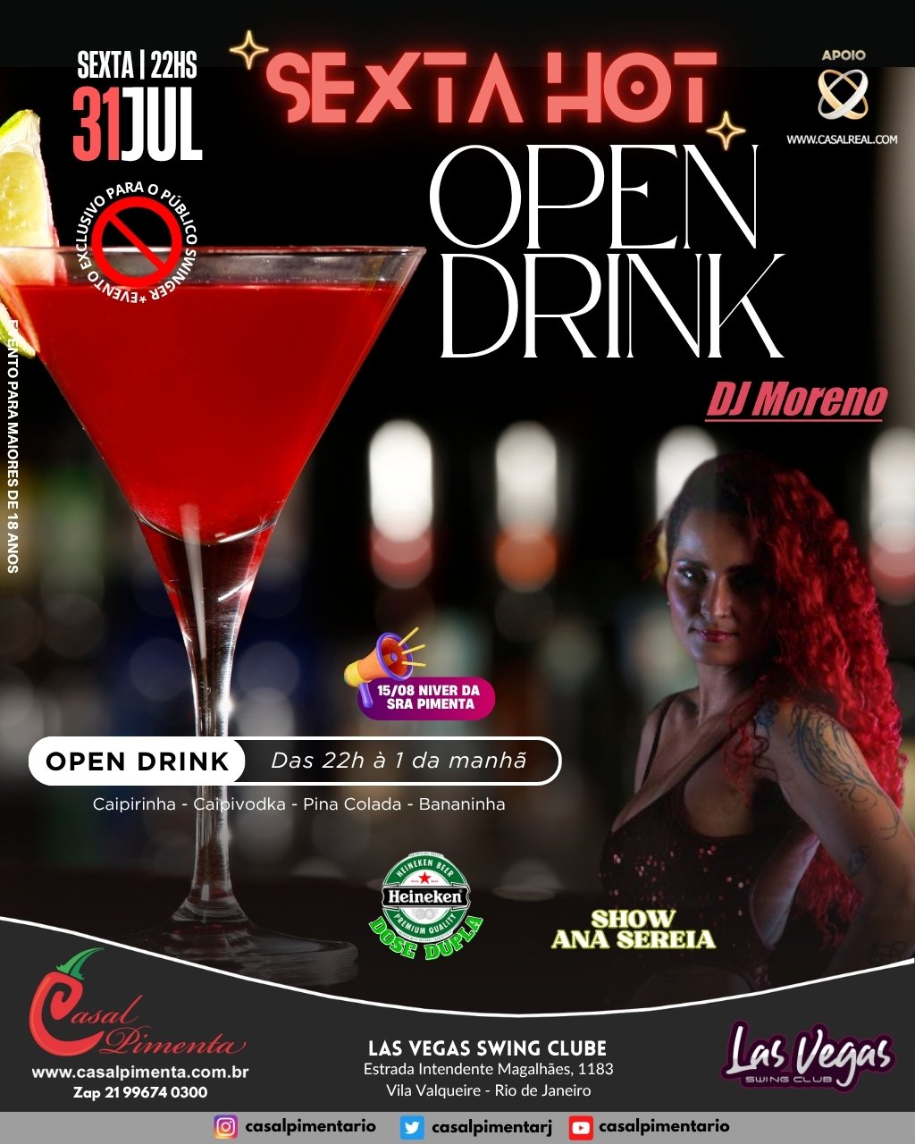 31/07 Sexta Hot Open Drinks