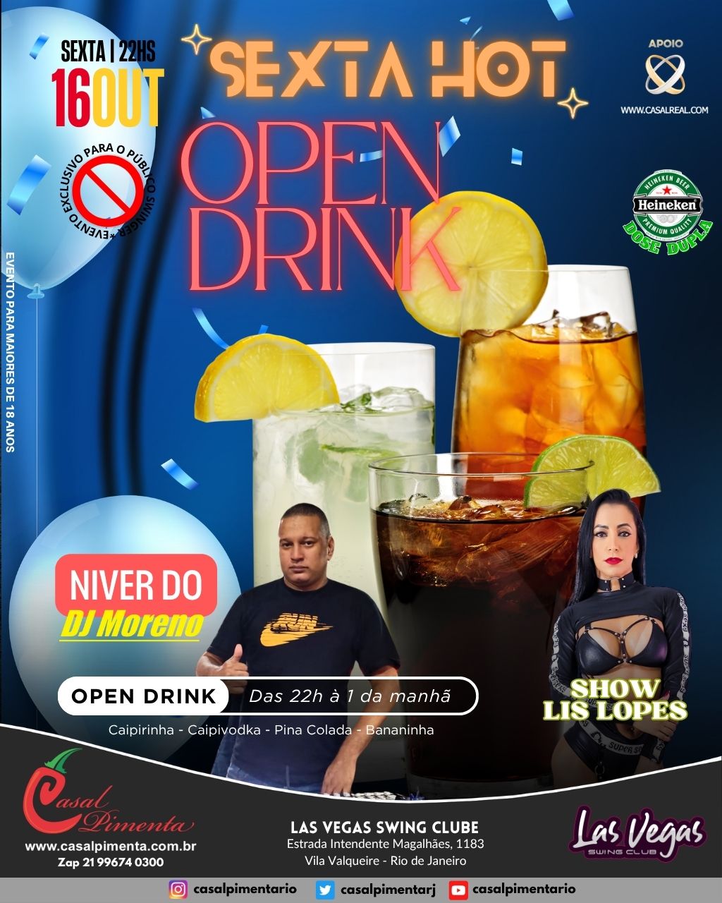 16/10 Sexta Hot Open Drinks