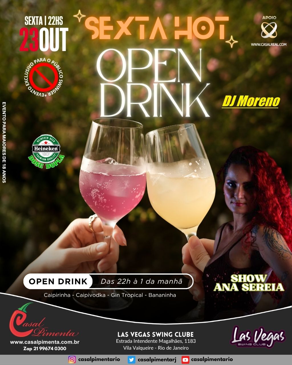 23/10 Sexta Hot Open Drinks